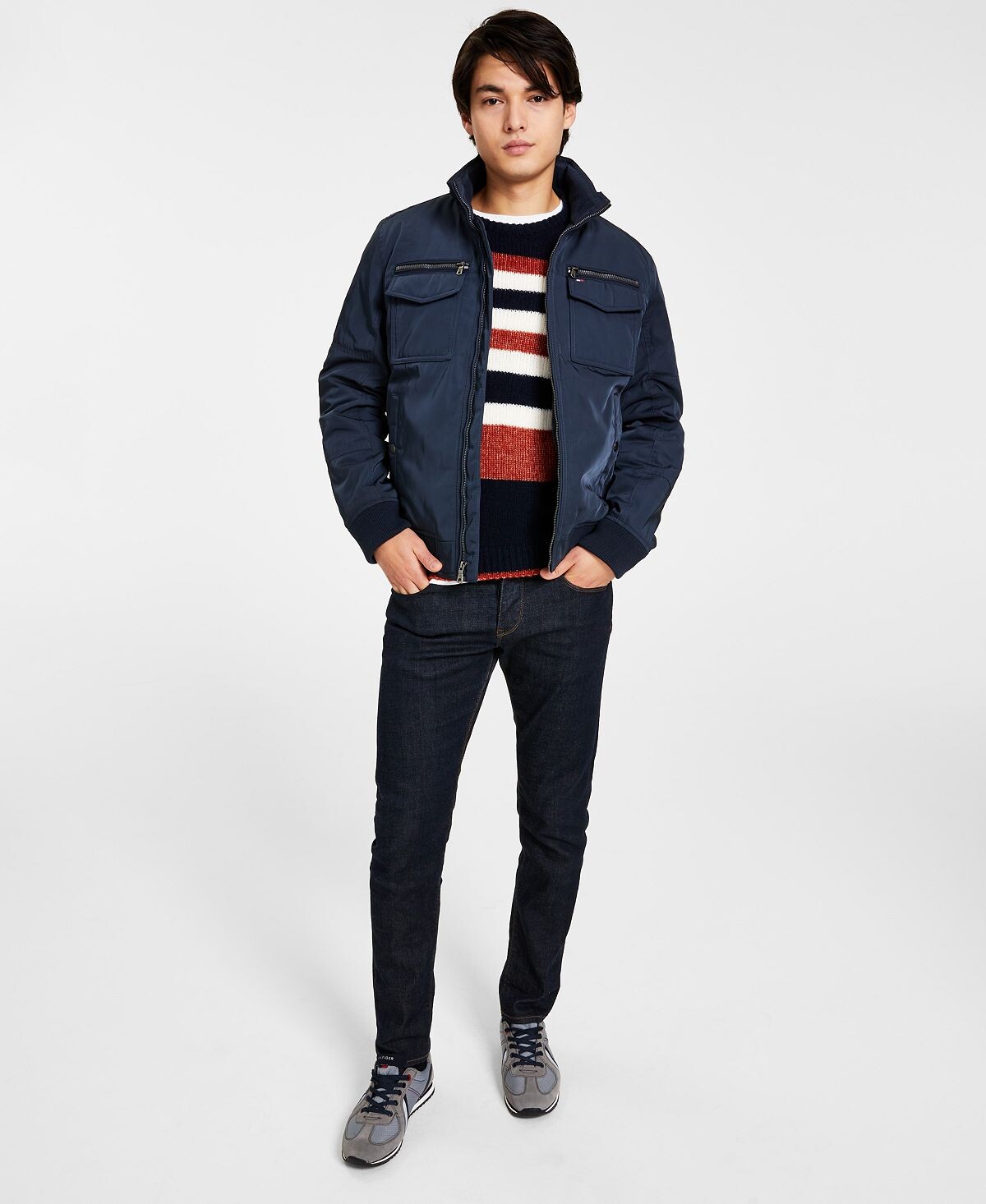 

Мужская куртка-бомбер с четырьмя карманами Tommy Hilfiger, синий