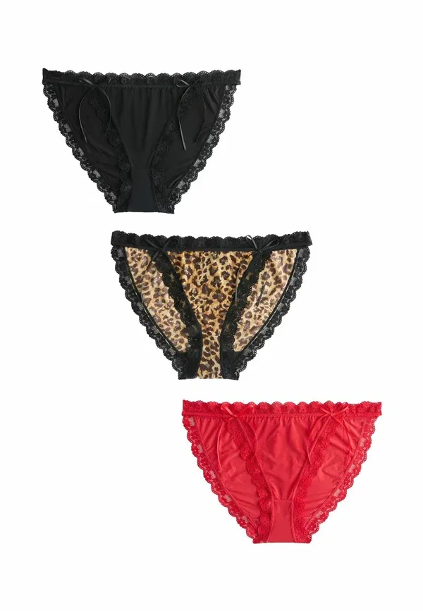 Комплект трусов с Animal print Next black animal red, черный/красный