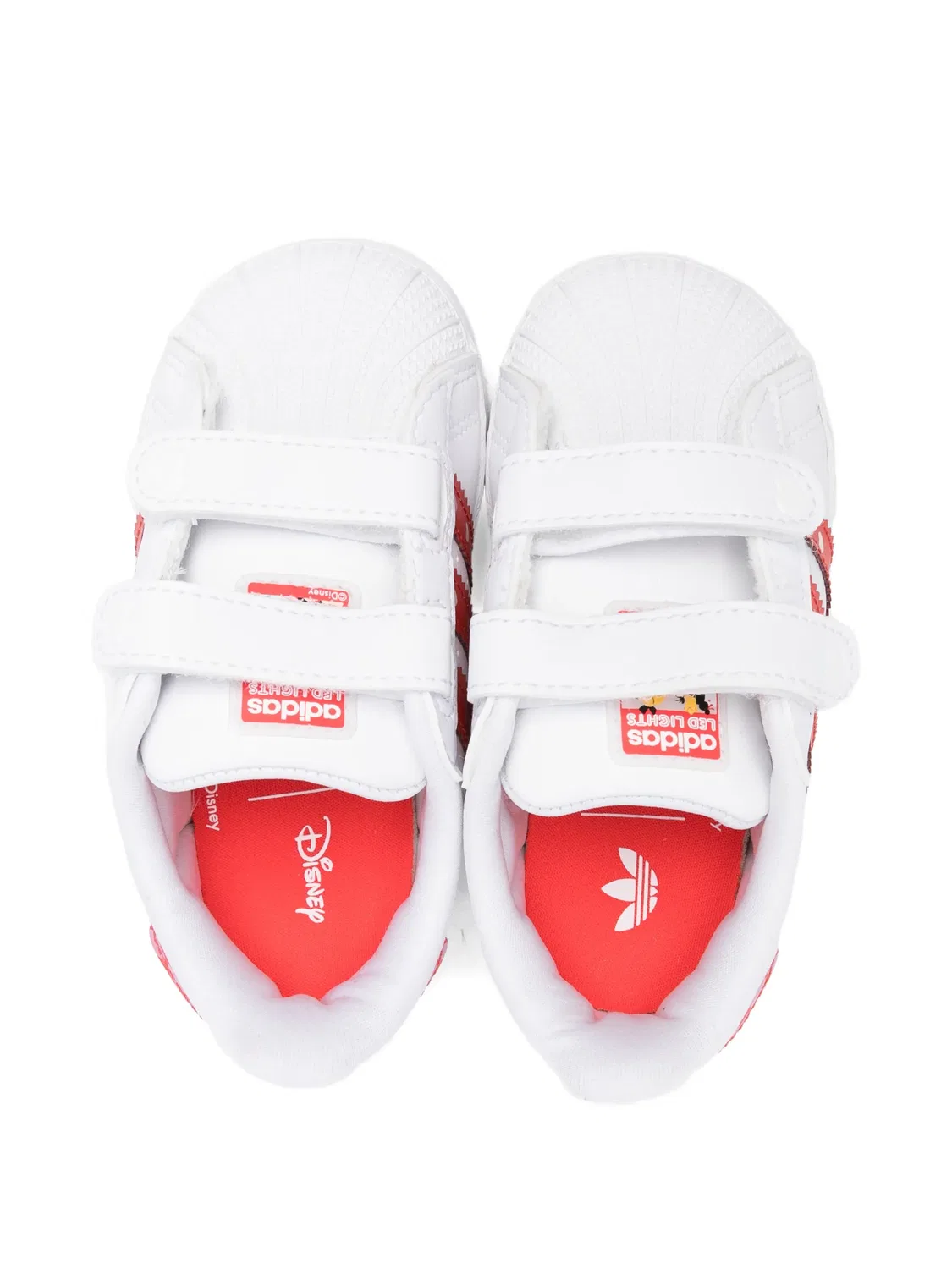 Кроссовки Disney Superstar LED Lights с сердцем Adidas, белый — фото 2