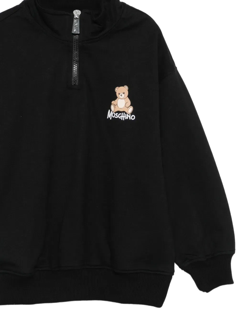Толстовка Moschino Kids Teddy Bear на молнии до четверти длины, черный — фото 3