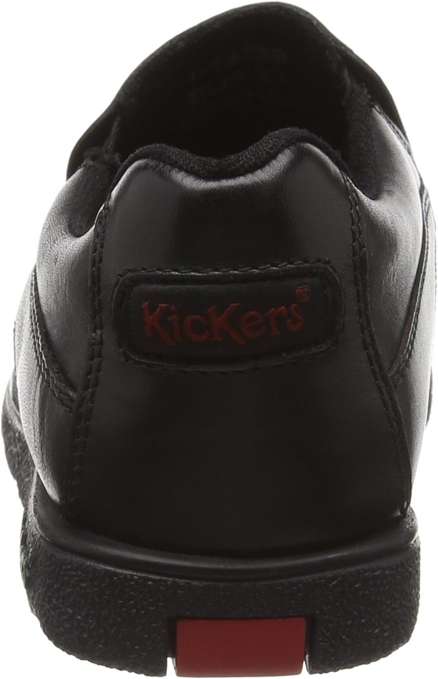 Детские школьные туфли Kickers Fragma15 без шнурков, черные, из натуральной кожи — фото 3