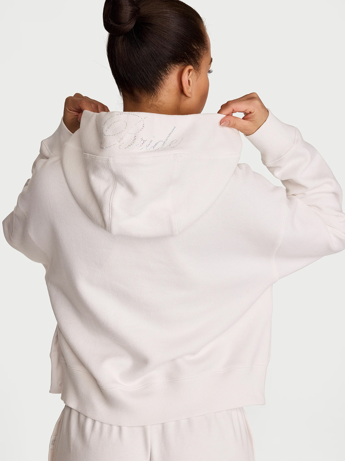 Худи Victoria's Secret Angel Essentials Popover Fleece Slit, белый — фото 3