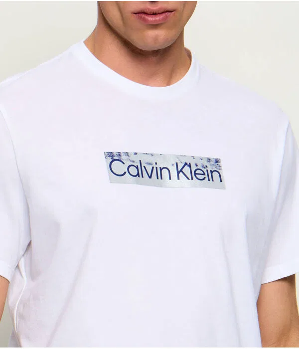 Мужская футболка хлопковая Regular Fit Calvin Klein, белый — фото 4