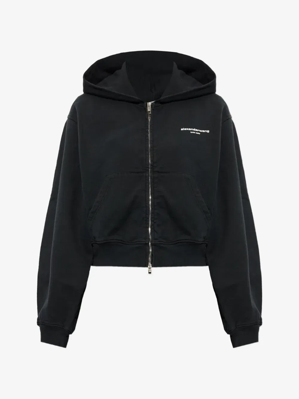 Толстовка на молнии с логотипом Alexander Wang, черный