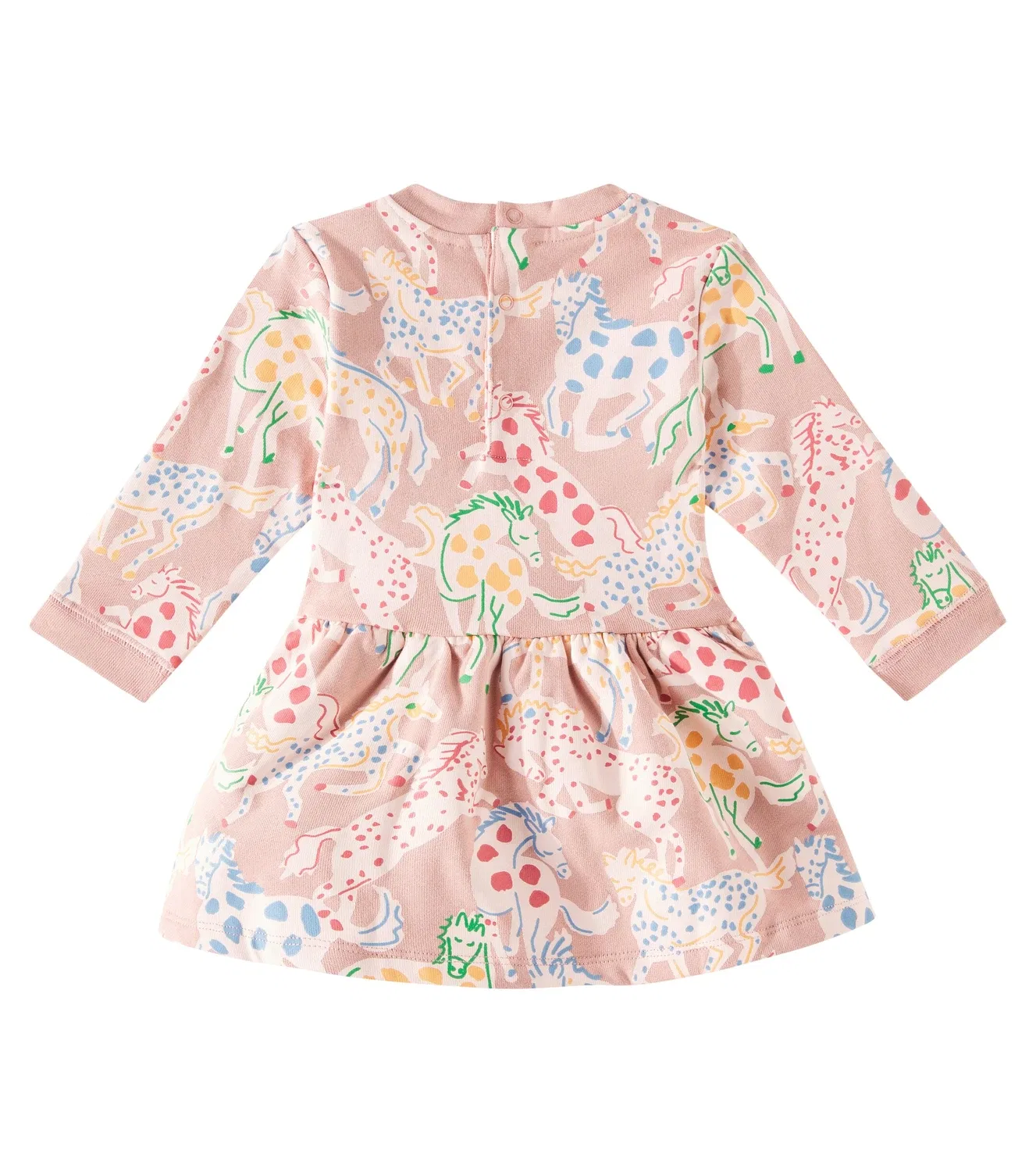 Детское хлопковое платье Praierie Horses Stella McCartney Kids, розовый — фото 2
