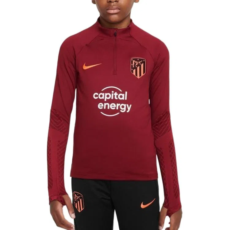 Детская спортивная футболка с воротником-стойкой Team Red/Orange Nike, Team Red/Orange