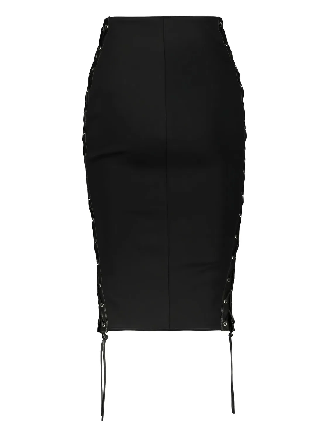 Кожаная юбка миди Balenciaga, черный — фото 2