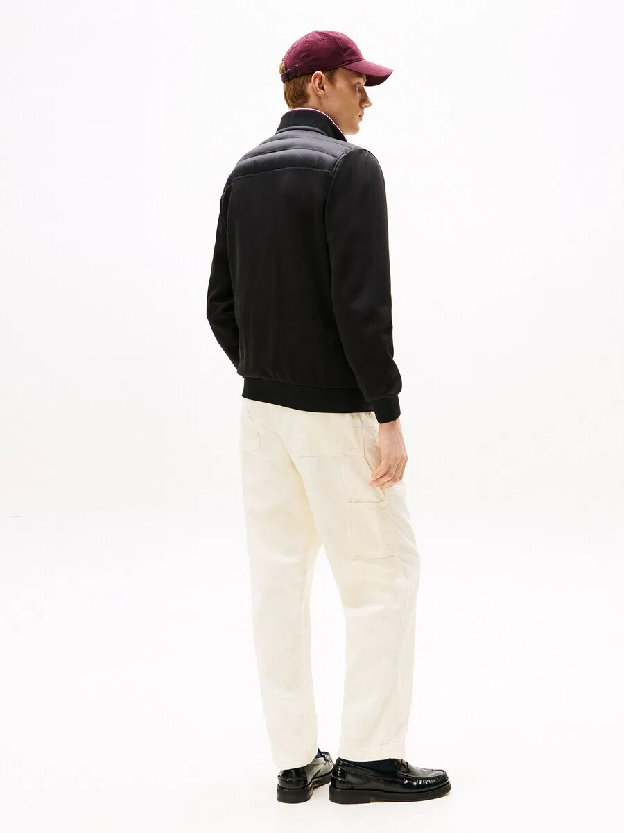 Куртка TOMMY HILFIGER Between-Season Jacket 'Mixed Texture Intechno Zip-thru' черного цвета — фото 3