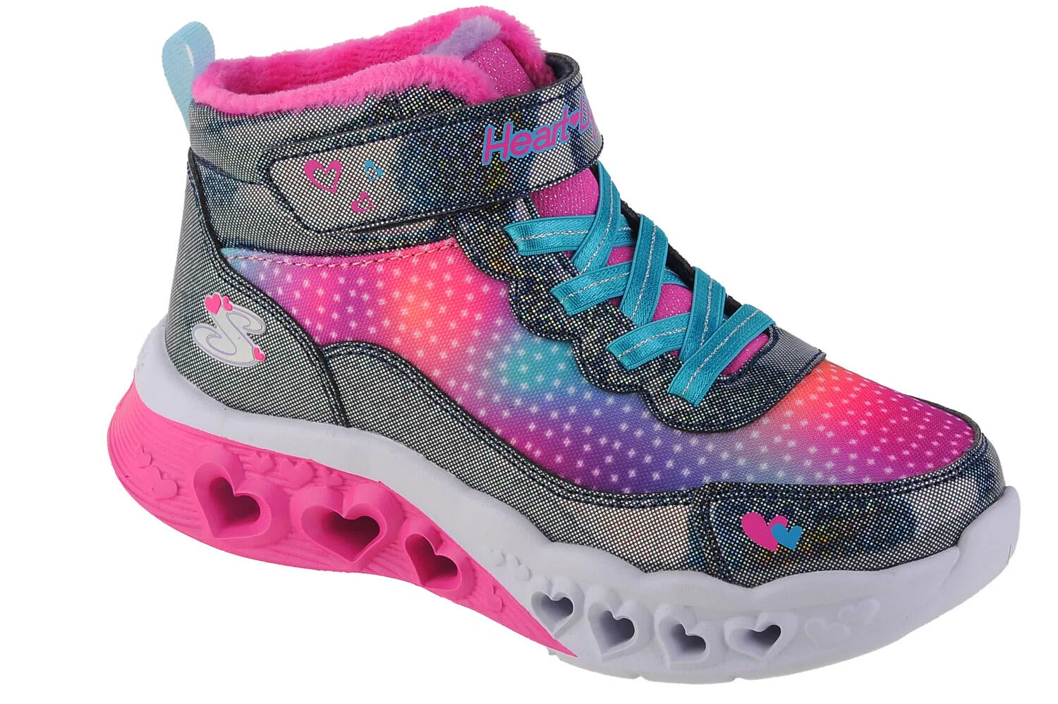 Детские зимние ботинки для девочек с технологией Lights Flutter Heart Lights Skechers, Navyblau