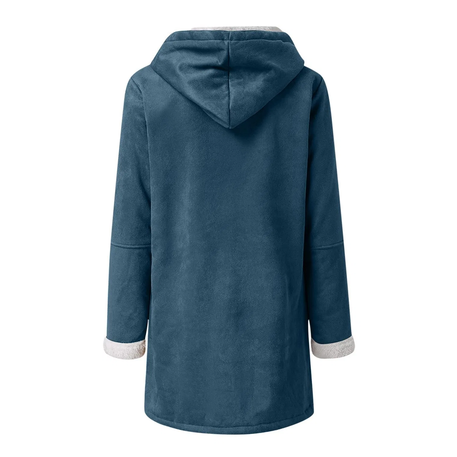 Женское зимнее пальто с капюшоном, свободного кроя, Pea Coat, Blu Navy — фото 4