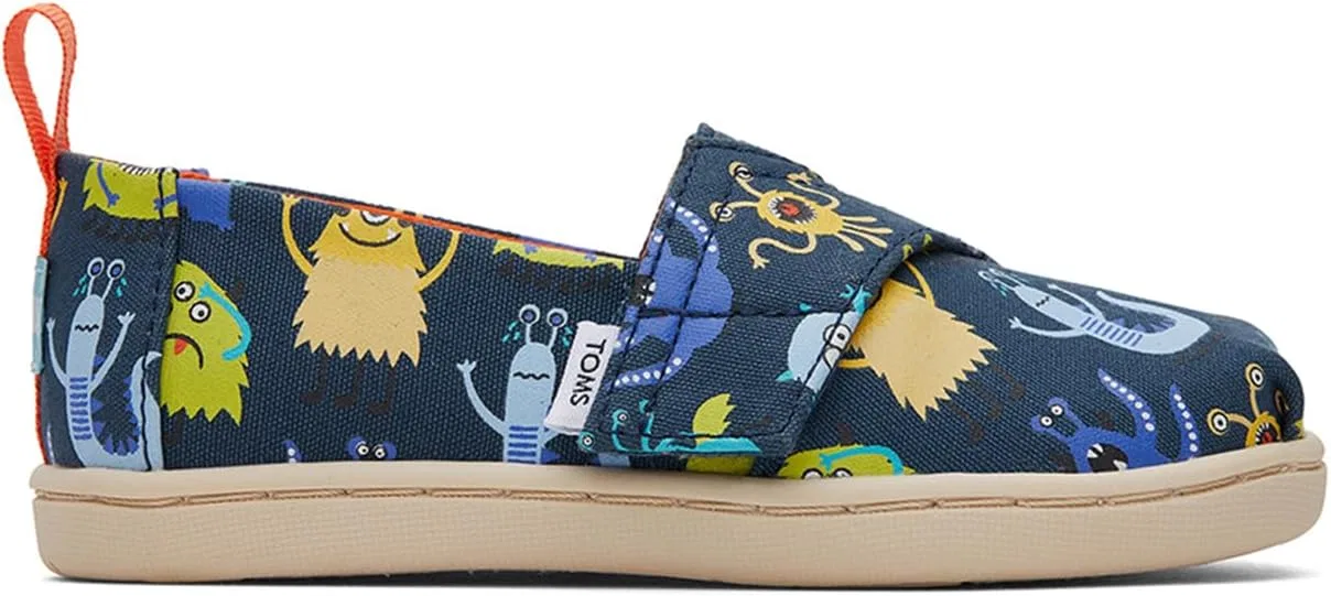 Детские туфли-лоферы Alpargata TOMS, Indigo Glow-In-Dark Monsters