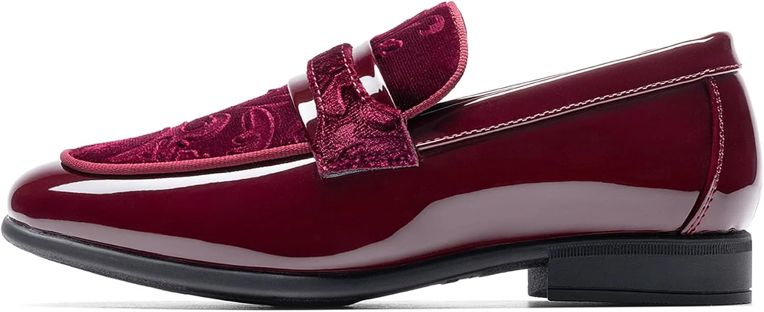 Детские туфли-лоферы с принтом Tuxedo Bruno Marc, Dark Red — фото 4