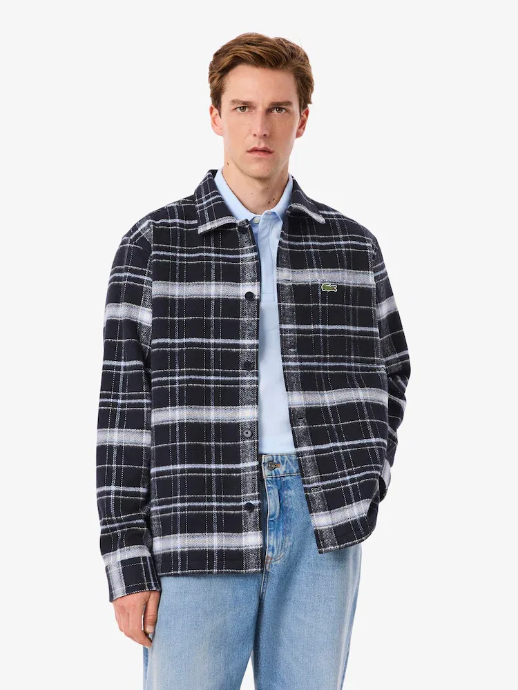 Рубашка оверсайз хлопковая клетчатая LACOSTE