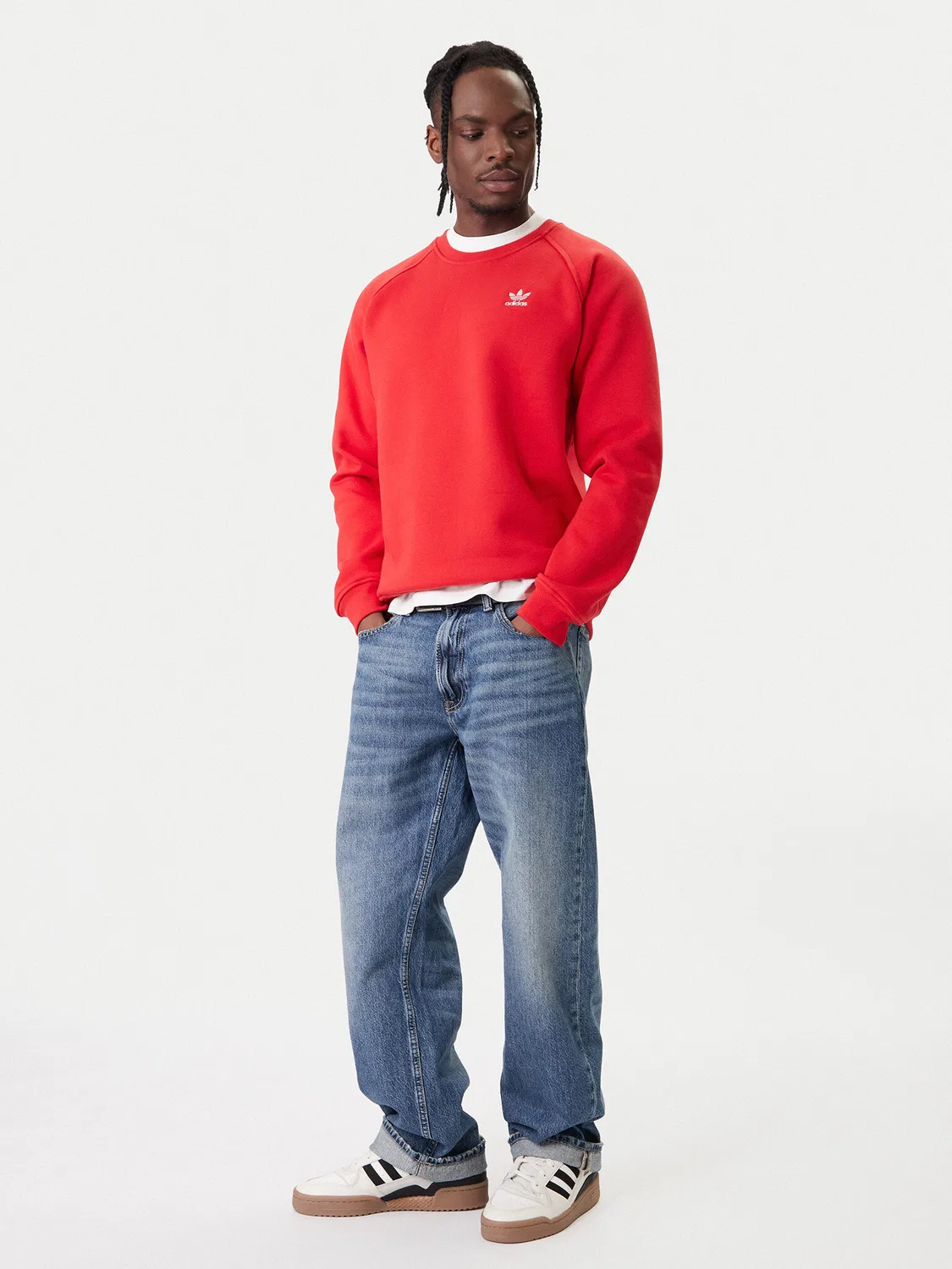 Мужская толстовка стандартного кроя Trefoil Essentials Adidas, красный — фото 2