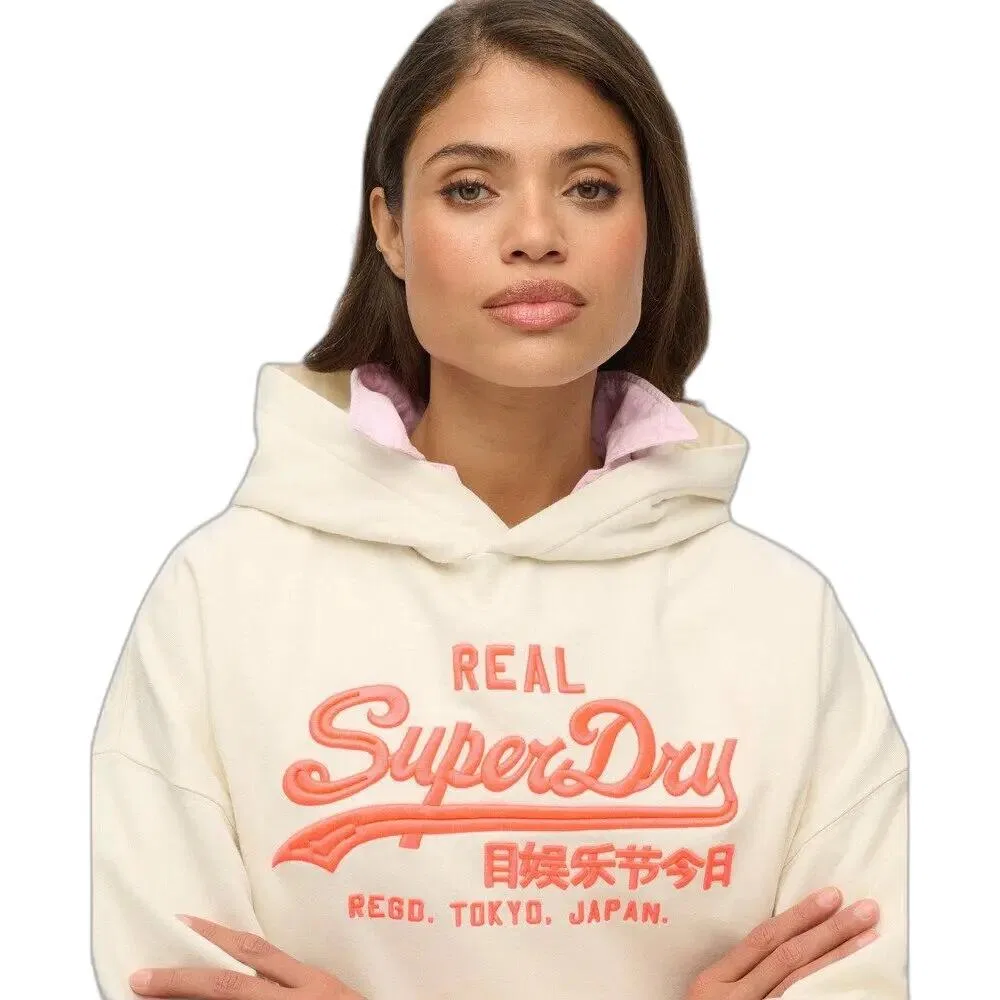 Женское худи с принтом Superdry, Beige / Cremefarben — фото 4