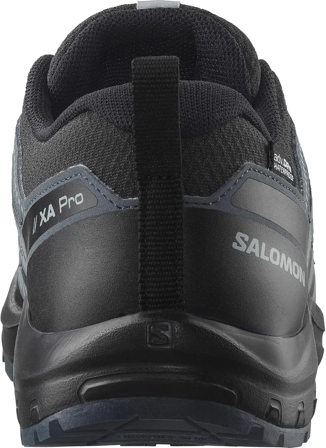 Детские кроссовки для бега по бездорожью XA Pro V8 Mid Waterproof Salomon, Black/Turbulence/Quarry — фото 4