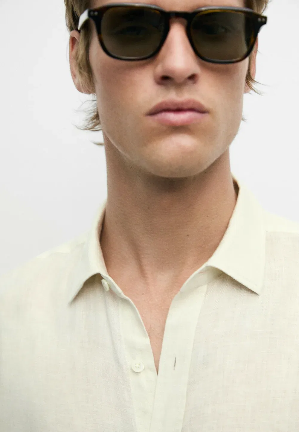 Рубашка Massimo Dutti, Beige — фото 4