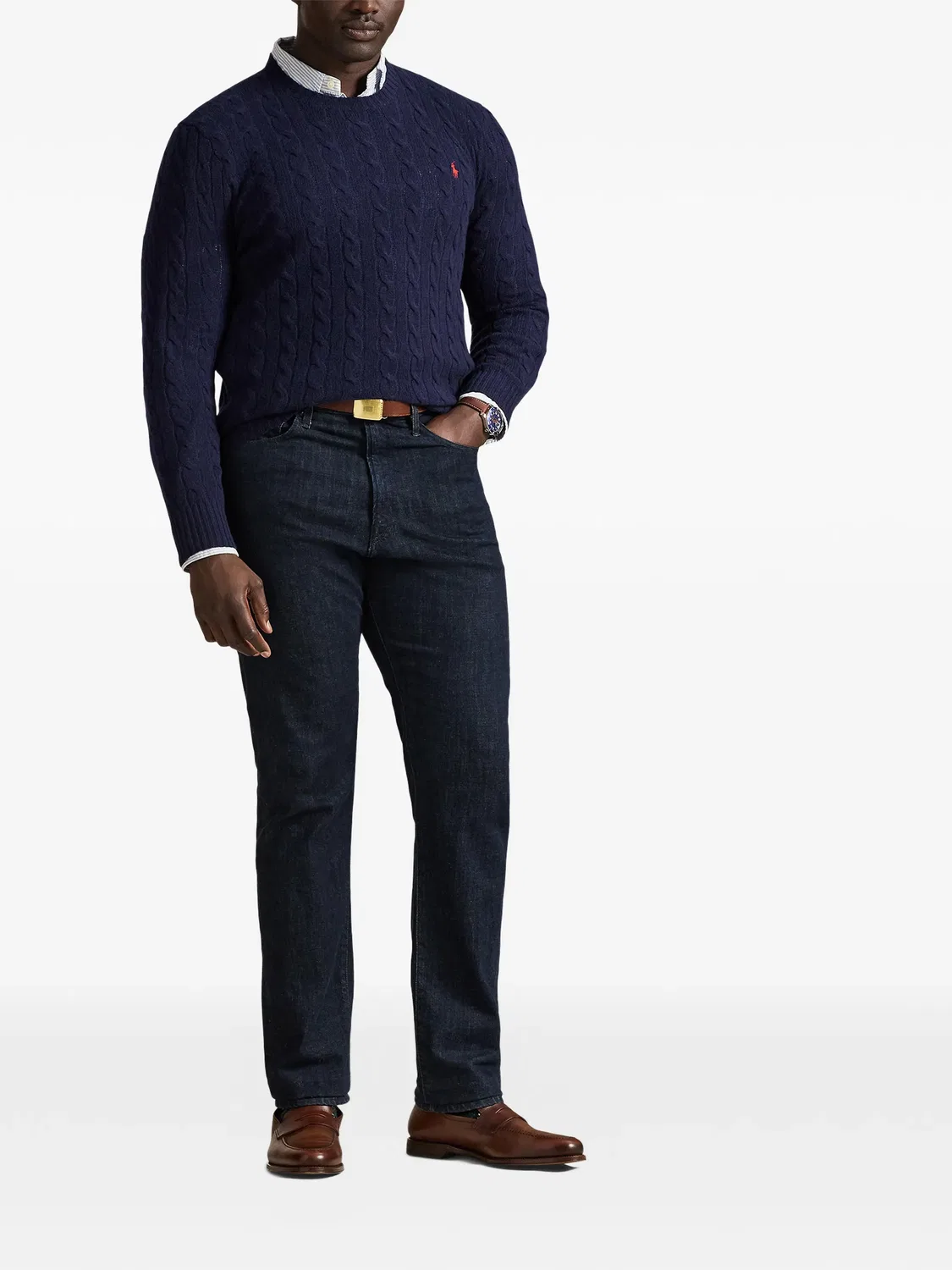 Polo Ralph Lauren Свитер из шерсти и кашемира, синий — фото 4