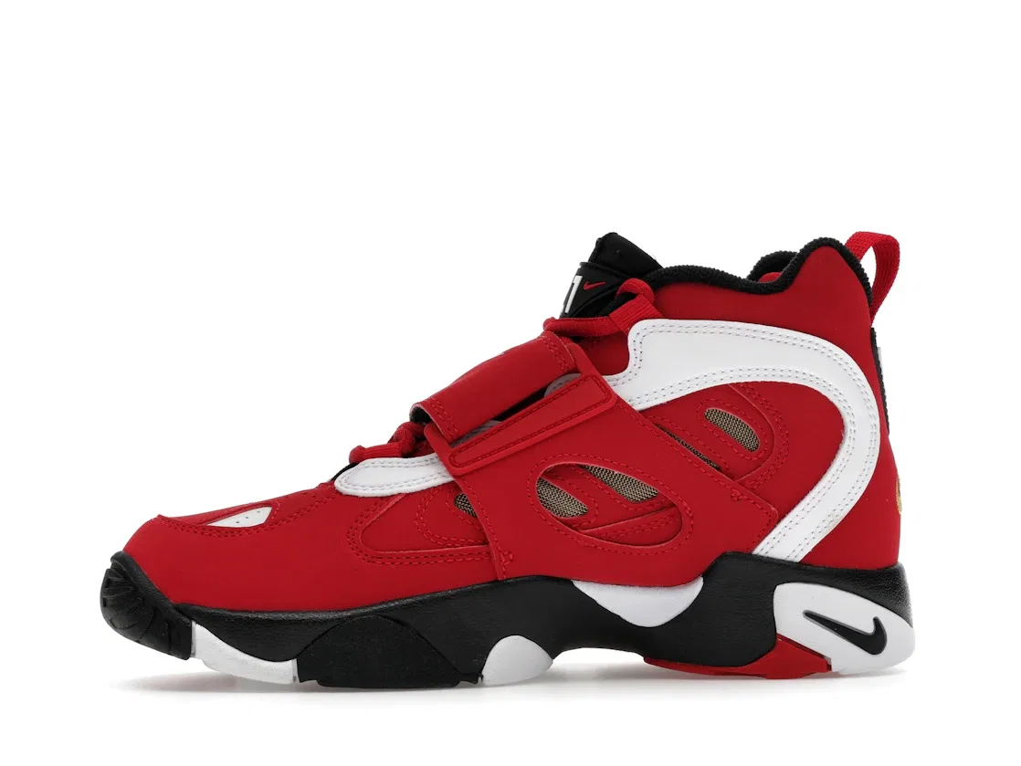 Детские кроссовки Lifestyle с ремешком Nike Air Diamond Turf 2 Red Gold (2026) (GS) Nike, Prime Red/Black/Metallic Gold/White — фото 3