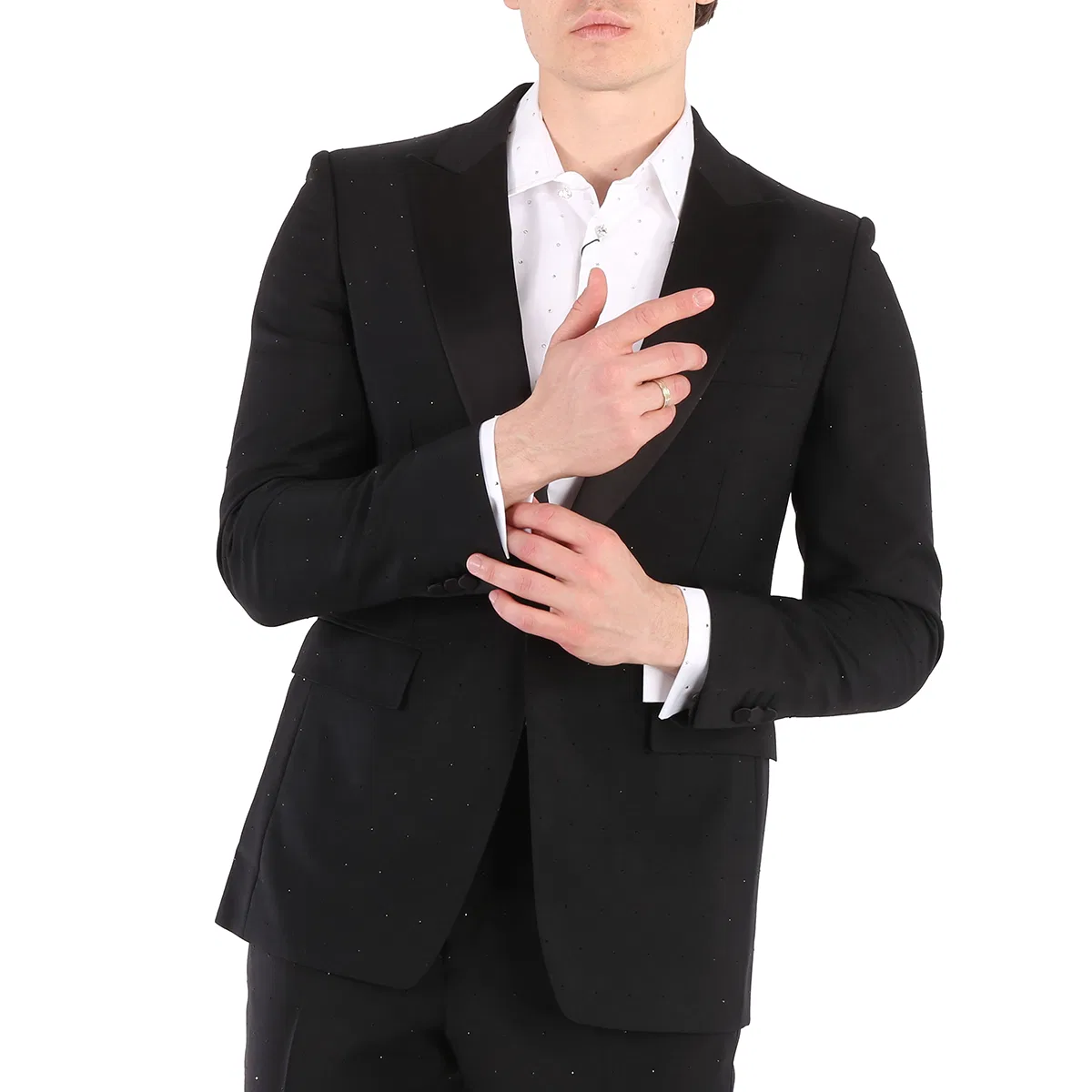 Пиджак мужской приталенный с кристаллами Mohair And Wool Burberry, Black