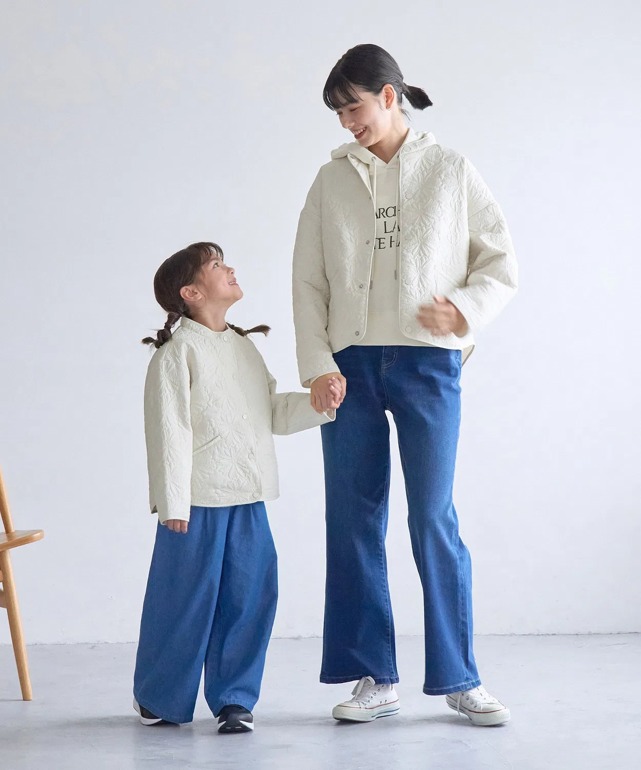 Детская куртка для девочек с цветочным принтом ROPE' PICNIC, Off White — фото 3