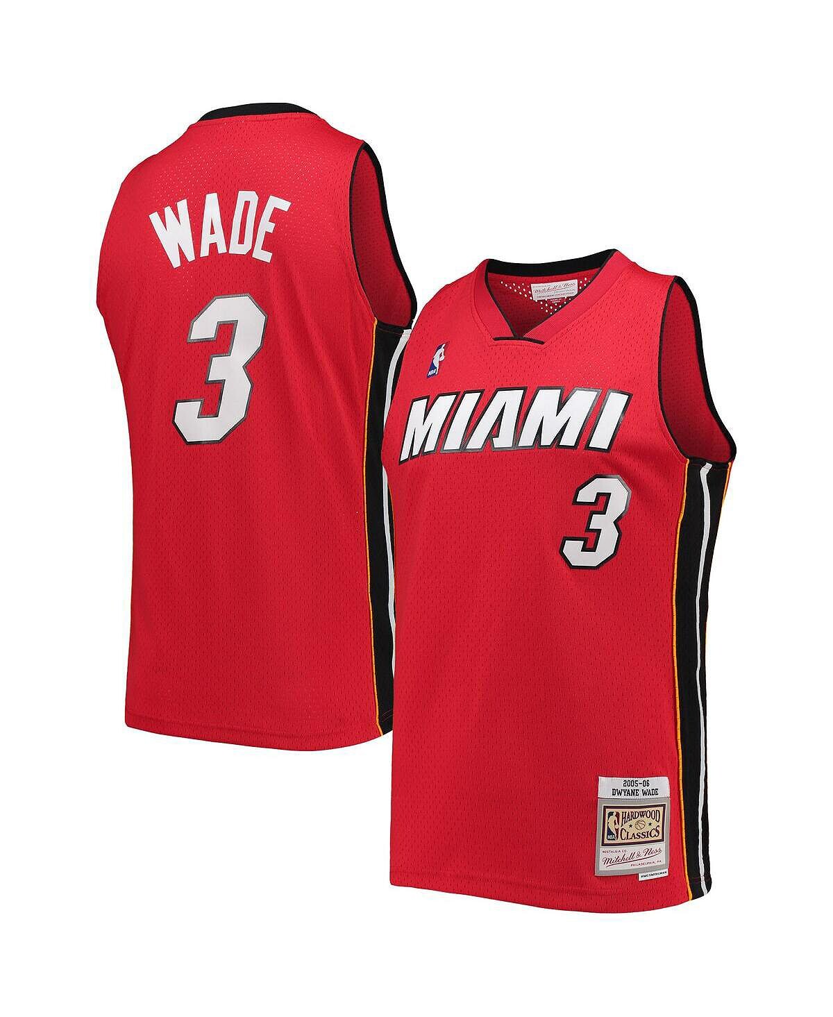 

Мужская футболка dwyane wade red miami heat big and tall hardwood classics 2005-06 swingman jersey Mitchell & Ness, красный