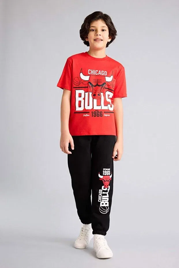 Детские брюки для девочек с принтом NBA Chicago Bulls Pants Defacto, Black-Bk81