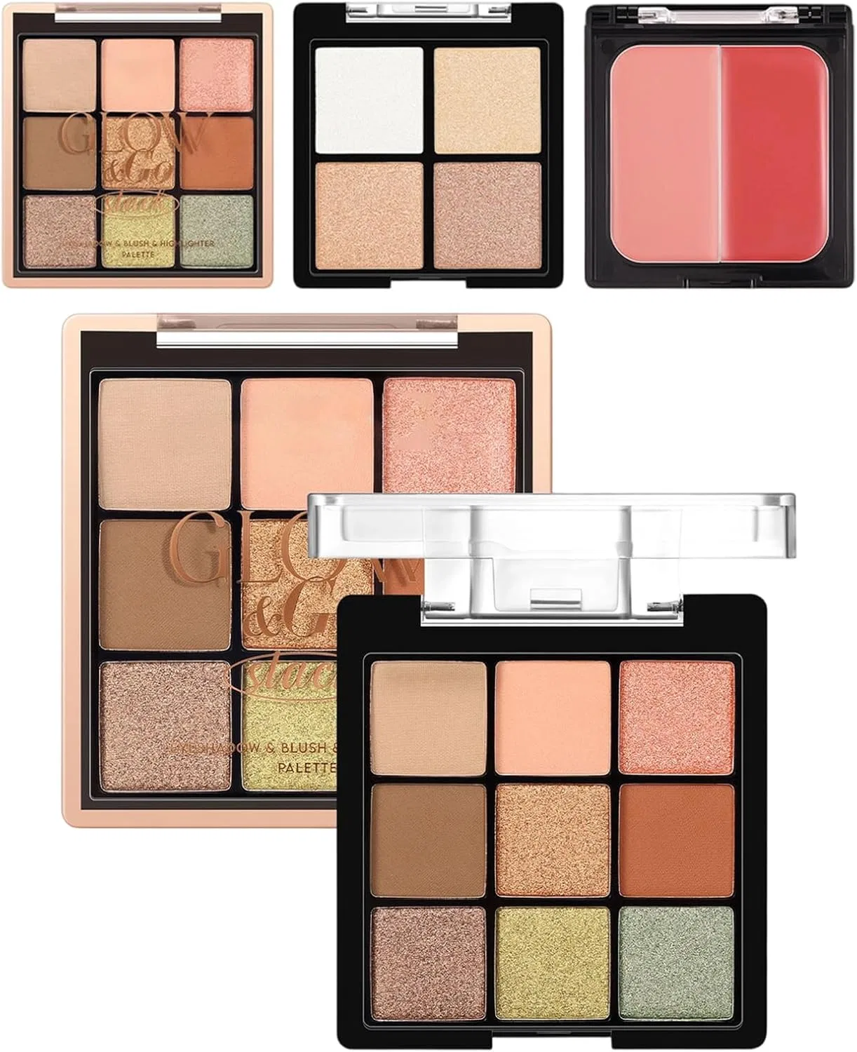 Палетка теней, румян и хайлайтера No brand, оттенок №02