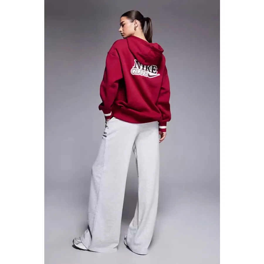 Женский свитшот Oversize с капюшоном Phoenix Fleece Nike, Бордовый — фото 4