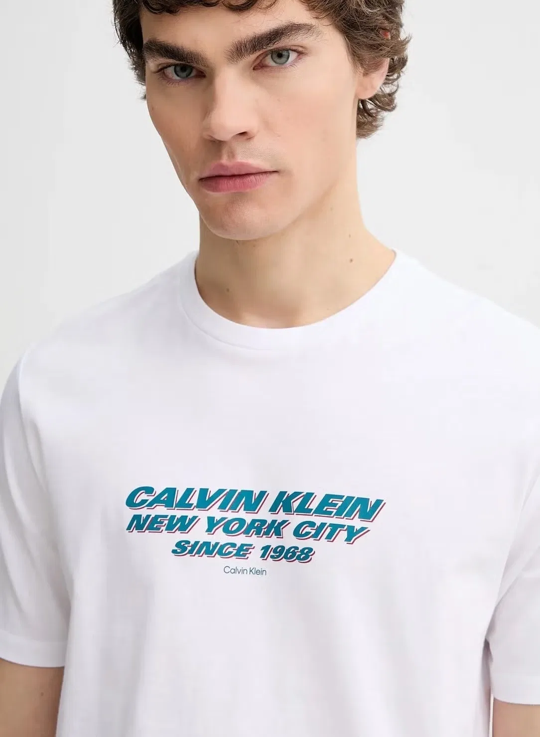 Футболка с принтом с круглым вырезом Calvin Klein, белый — фото 3