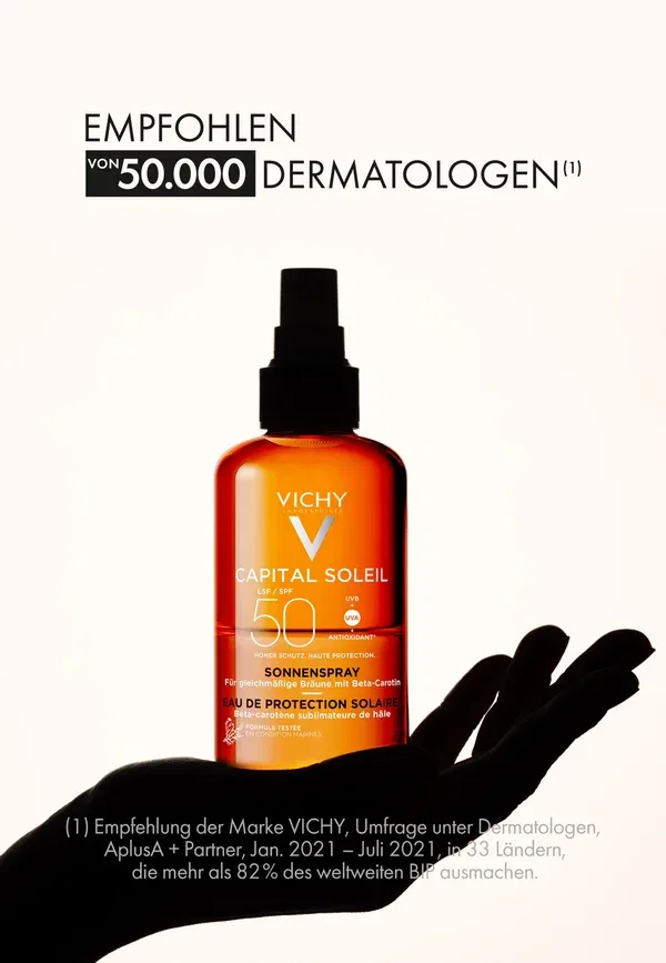 Спрей солнцезащитный SPF 50 Capital Soleil Tanning Intensifying Sun Spray Vichy 200 мл — фото 2