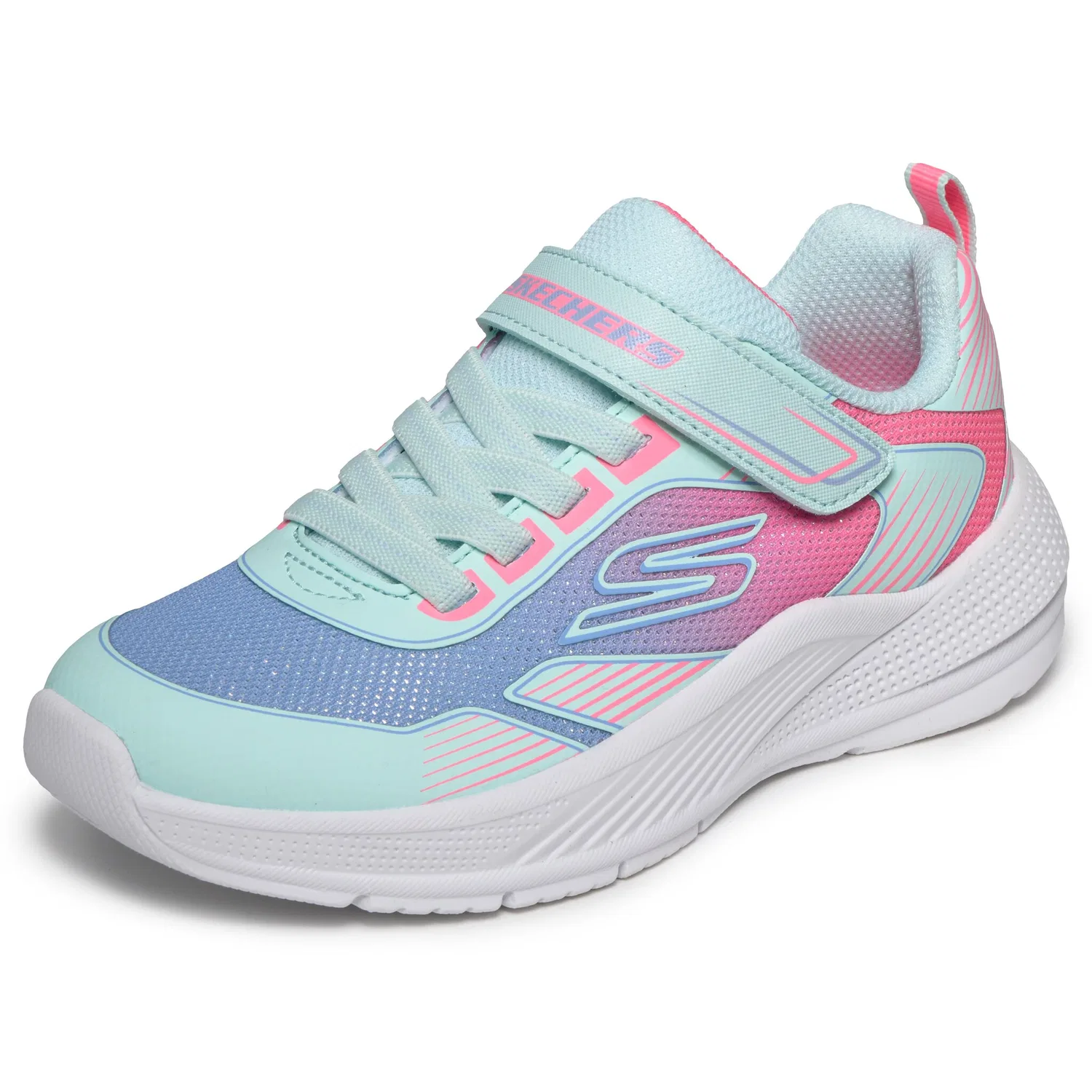 Детские текстильные кроссовки с контрастными деталями Skechers, Light Blue Multi