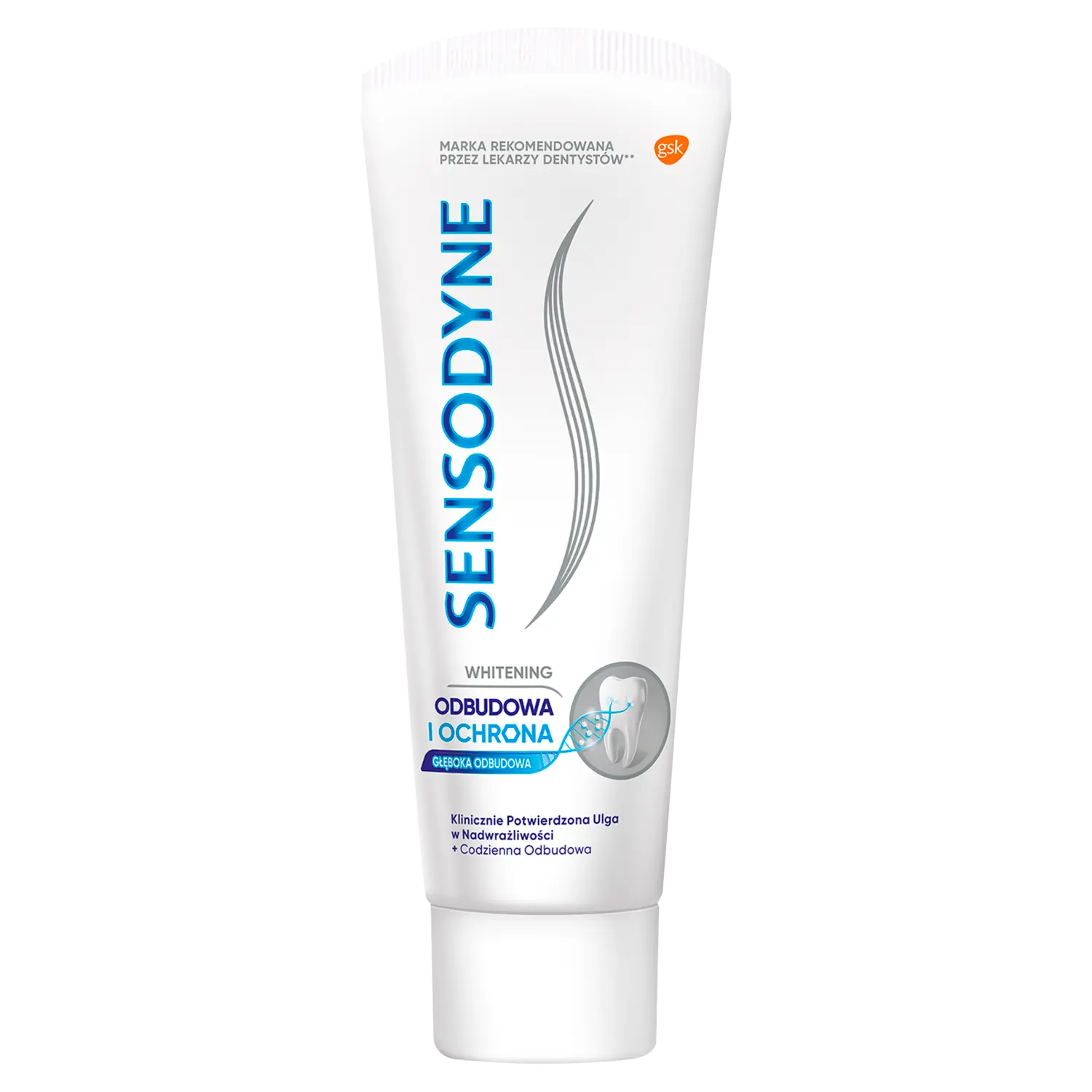 

Sensodyne Odbudowa i Ochrona Whitening зубная паста при повышенной чувствительности, реминерализующая, зубной камень и осадок, 75 мл