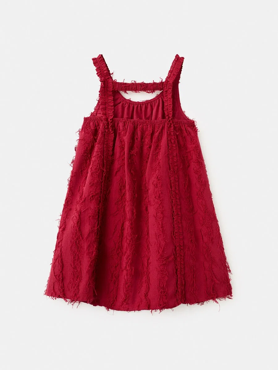 Детское платье MANGO KIDS 'FLECOS' в бордовом цвете — фото 2