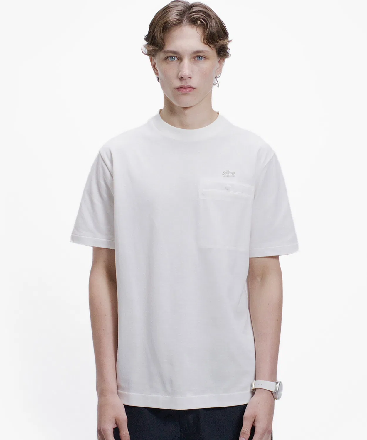 Мужская футболка с нагрудным карманом Classic Fit LACOSTE, Off White
