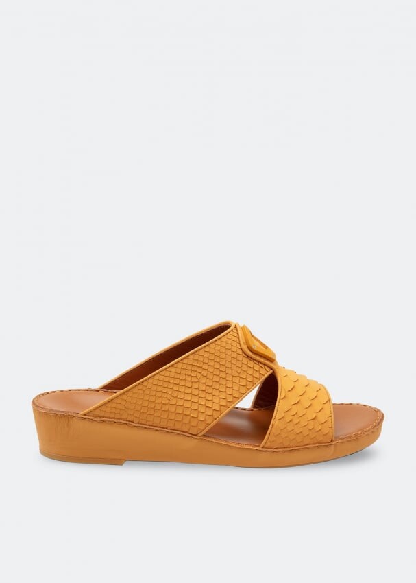 

Сандалии PRIVATE COLLECTION Python leather sandals, желтый