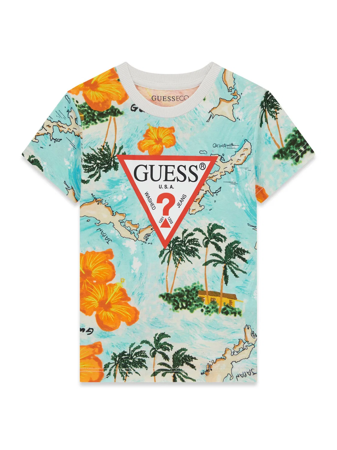 Футболка стандартного кроя для мальчика Guess, разноцветный