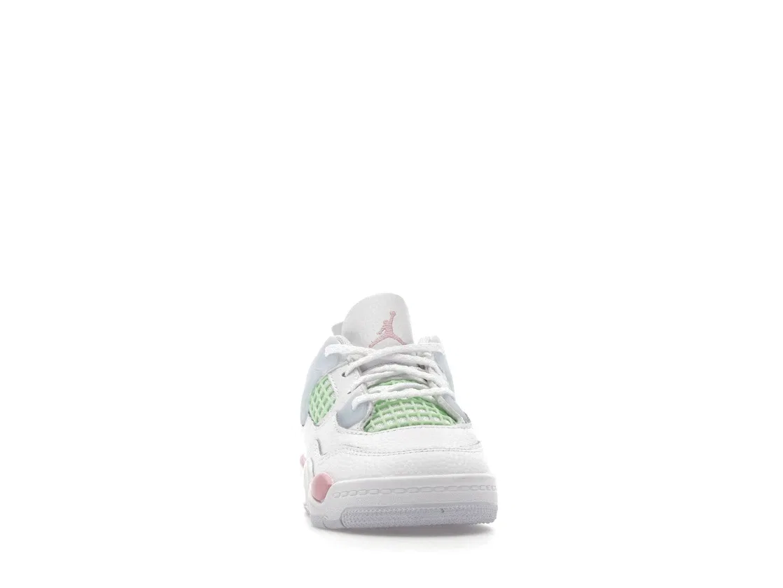 Детские кроссовки Lifestyle Jordan 4 Retro, White/Medium Soft Pink/Half Blue/Vapor Green — фото 2