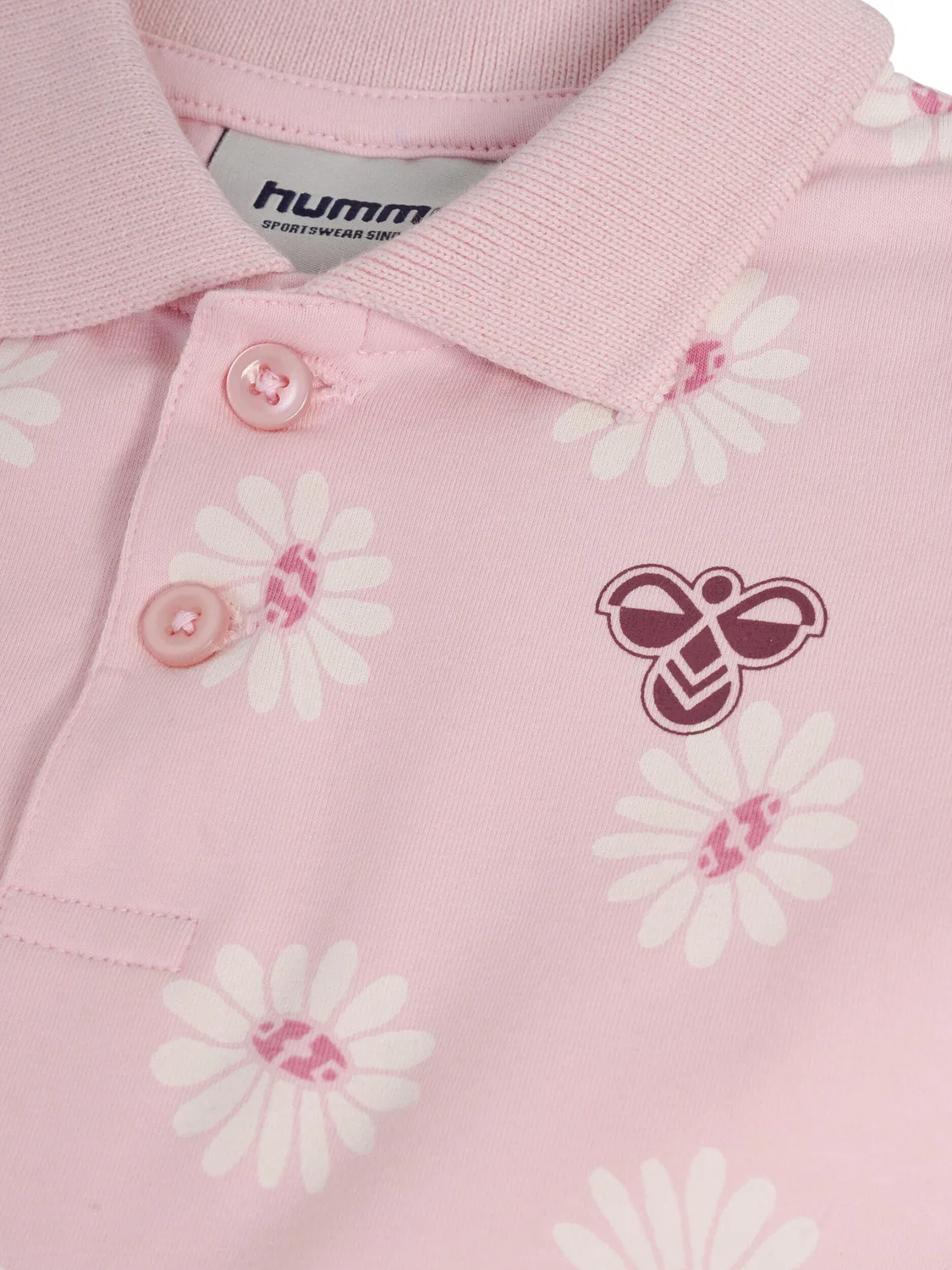 Детское платье с принтом Hmlmini Reg Flower Polo Dress S/S Hummel, Altrosa — фото 3