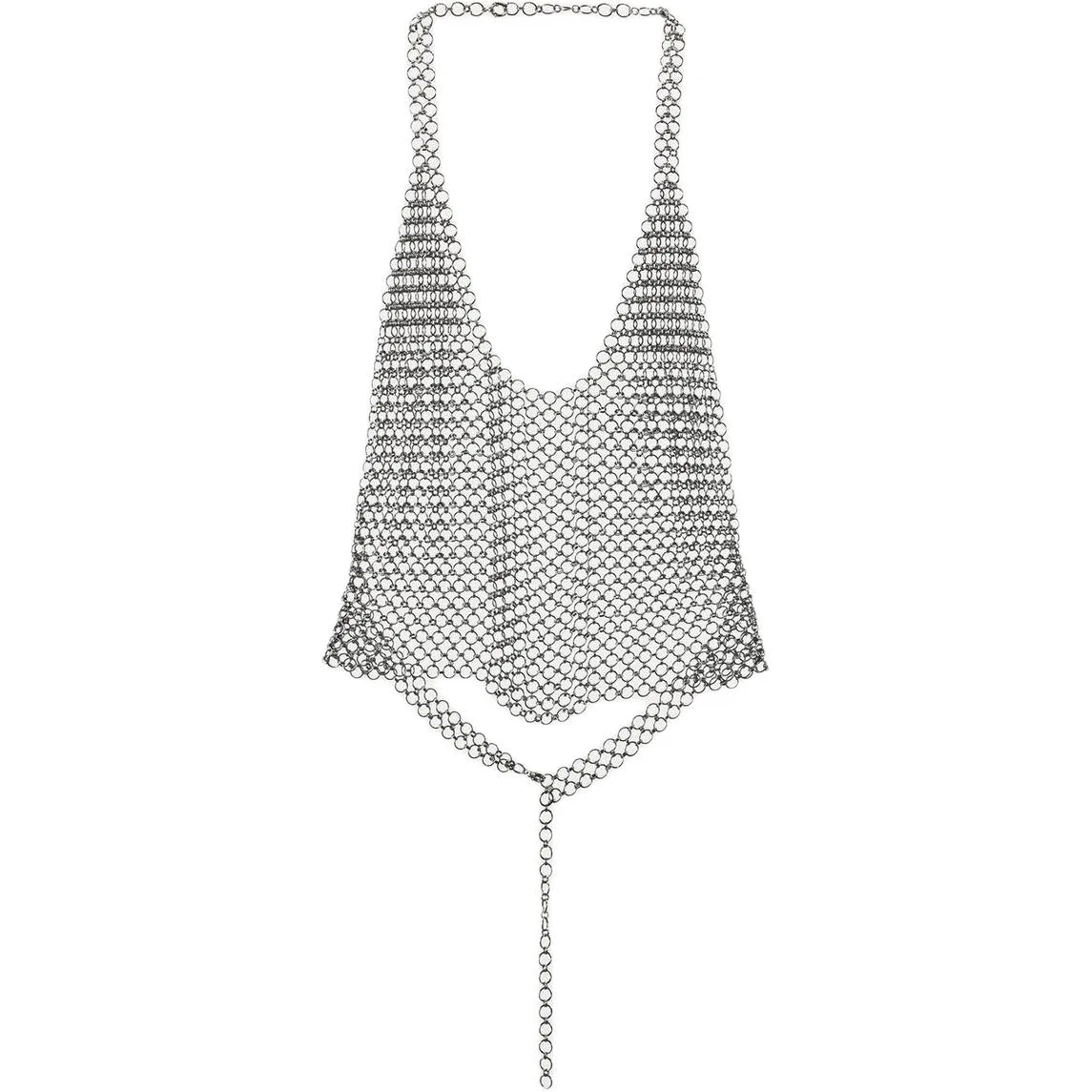 Женский топ-майка на тонких бретелях с завязкой на шее, Silver, ZARA — фото 3