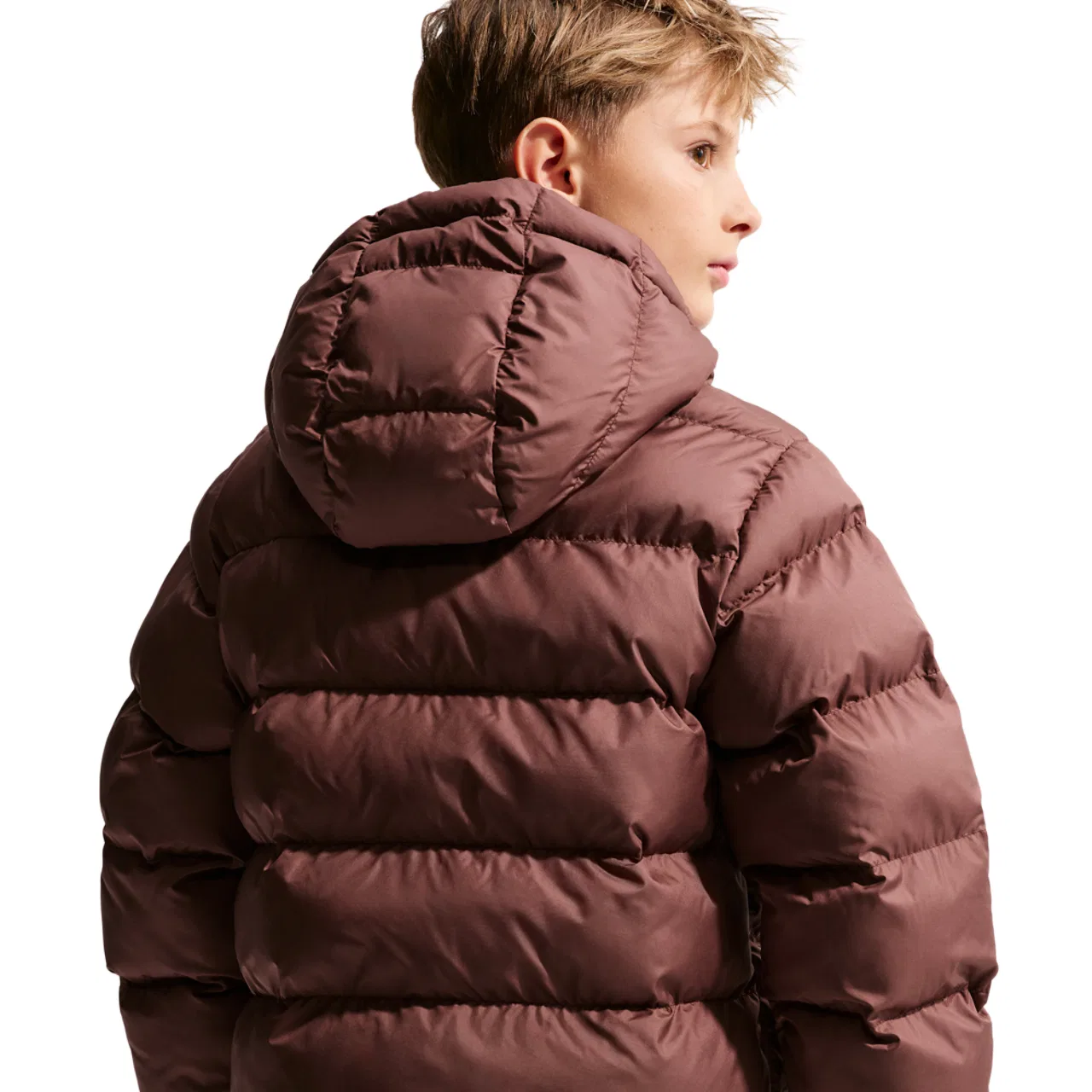 Детский пуховик для девочек с капюшоном Nike ADP Puffer, Mystic Dates/White — фото 2
