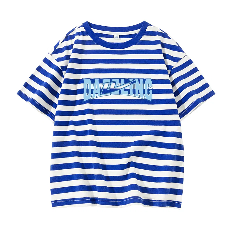Детская футболка с круглым вырезом Blue White Dark Blue English WARRIOR