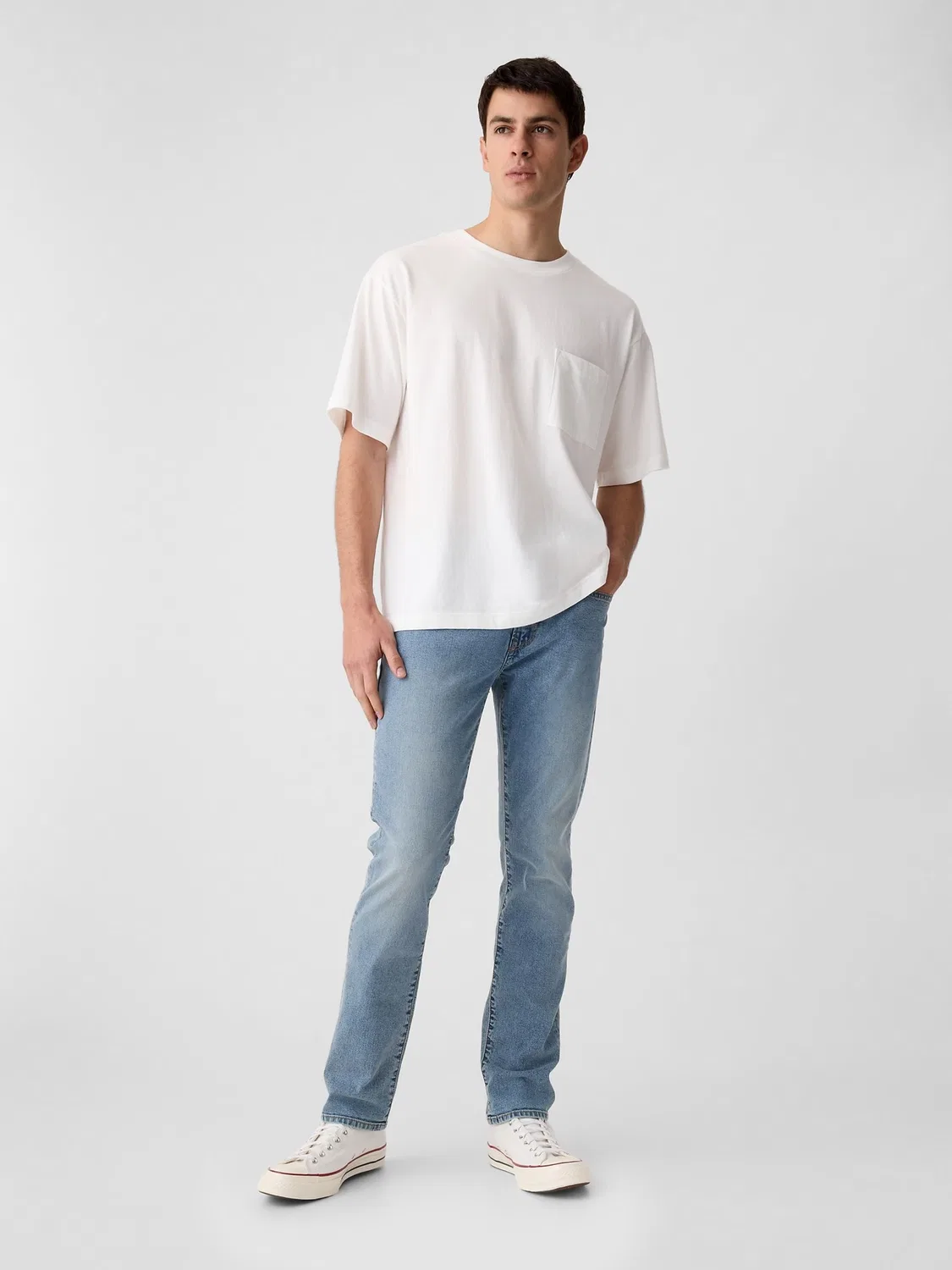 Джинсы Slim Fit Gap, Light Wash Blue — фото 4