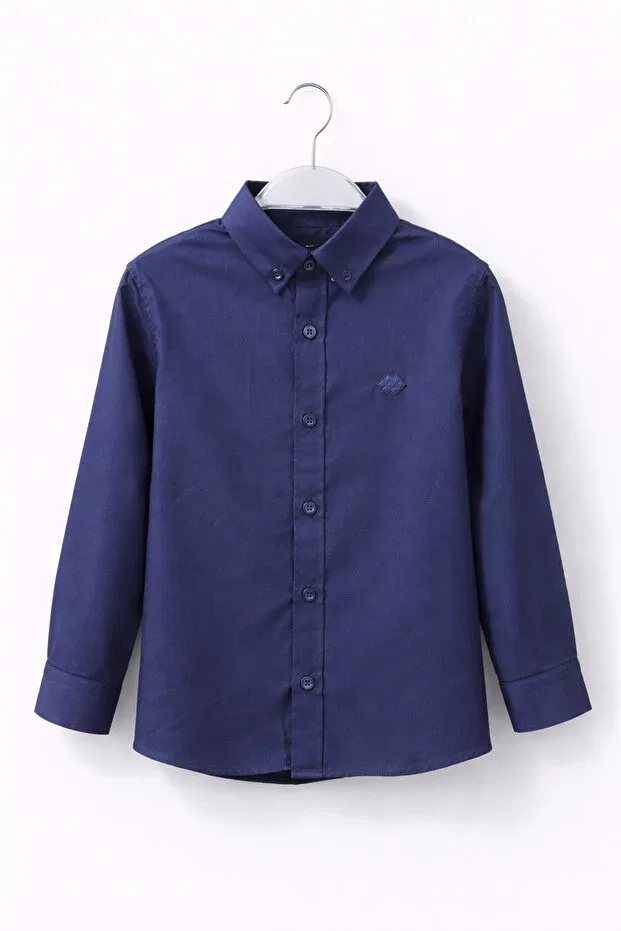 Детская рубашка для мальчиков с длинным рукавом Babylory Kdis Store, Navy Blue — фото 2