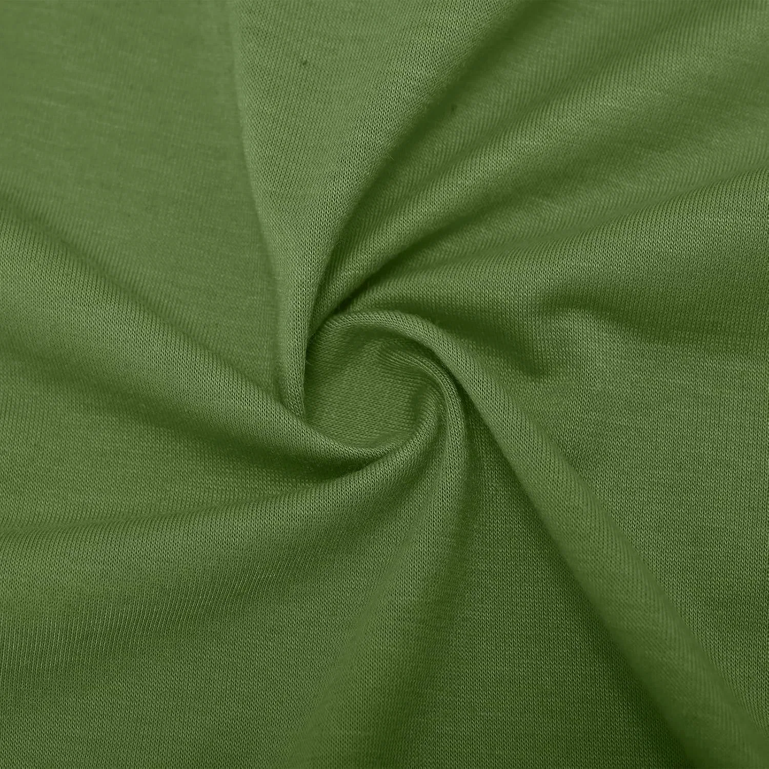 Женское платье миди А-силуэта с 3/4 рукавом, Solid Color Pleated Dress, Army Green — фото 4