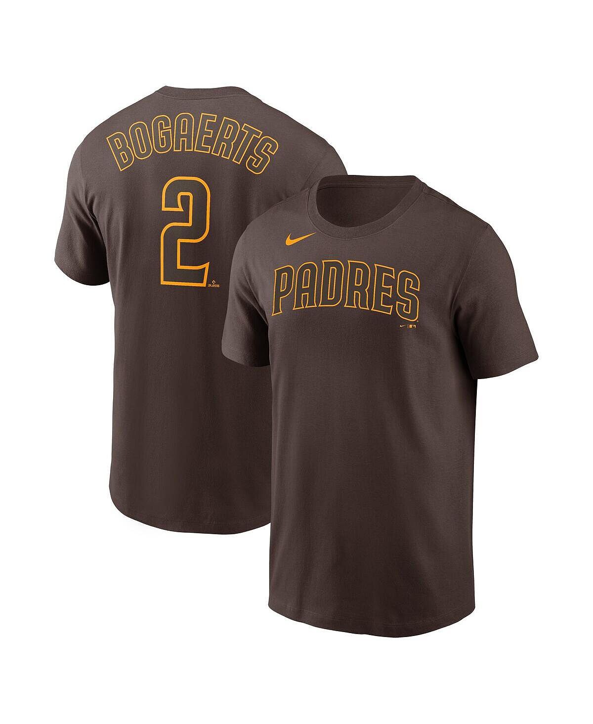 Мужская футболка xander bogaerts brown san diego padres с именем и номером Nike, коричневый — фото 2