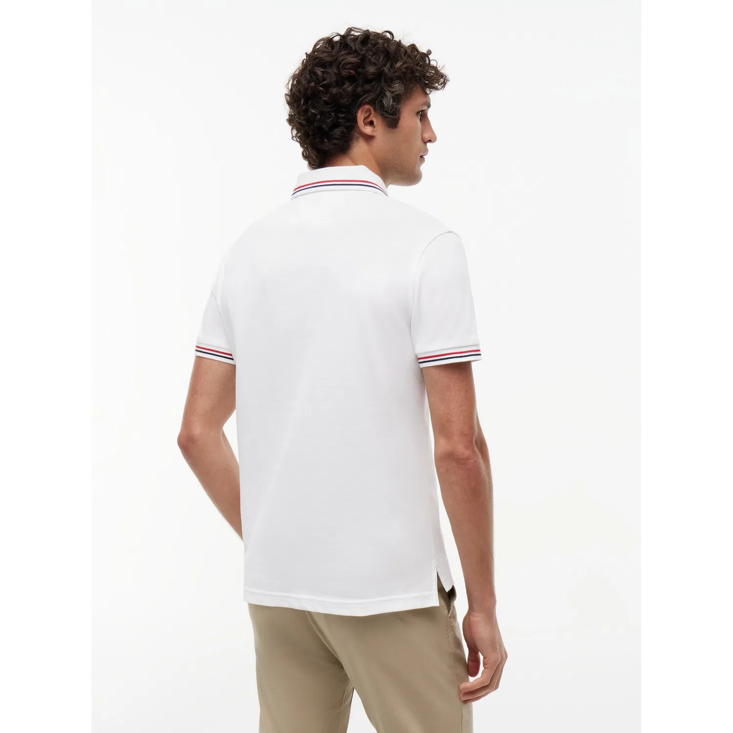 Мужское приталенное поло с контрастными деталями Tommy Hilfiger, White — фото 4