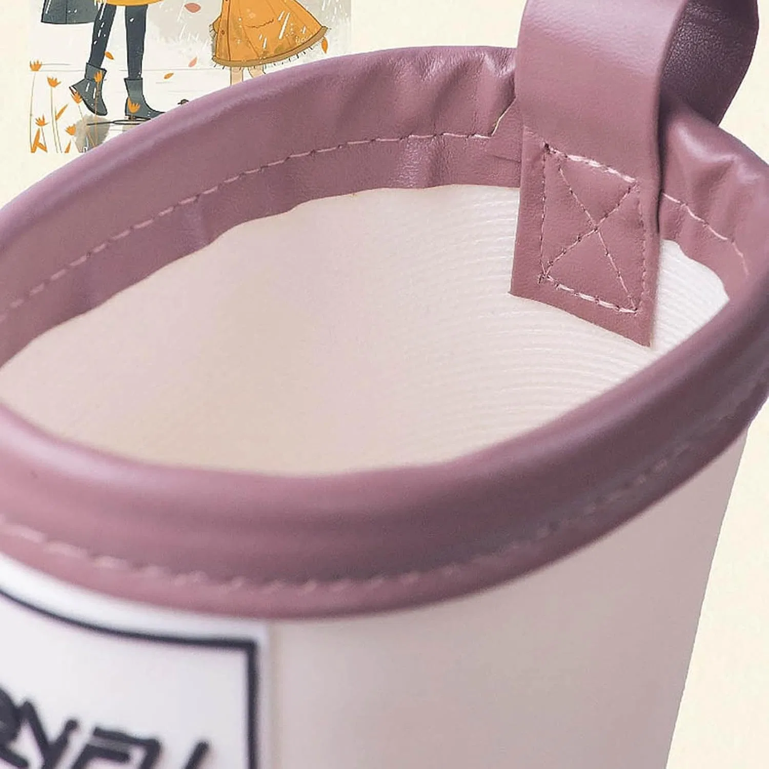 Детские резиновые сапоги для девочек с принтом Child Pull Tab Mid Calf, White — фото 4