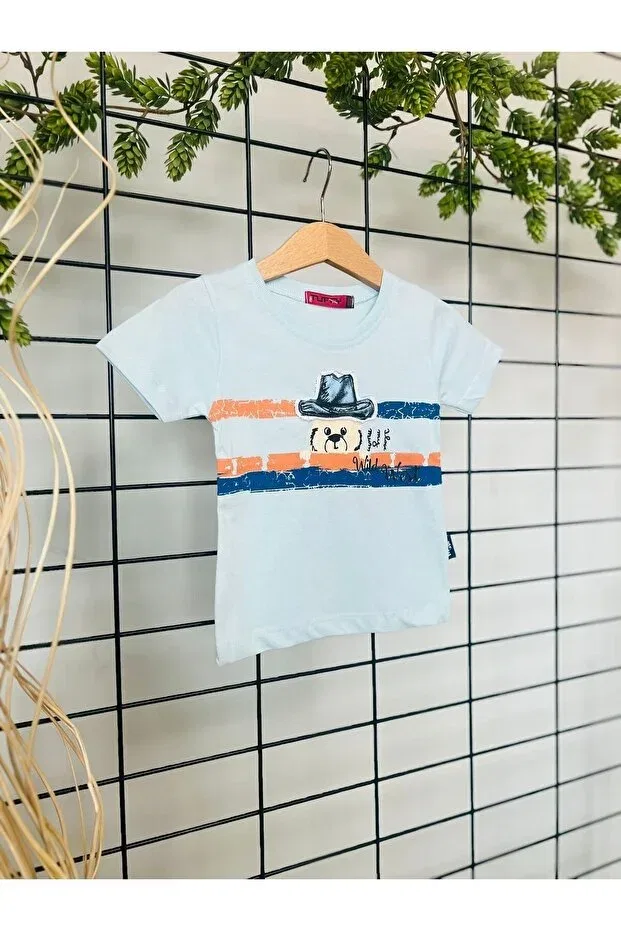 Детская футболка для мальчиков с принтом Tuffy boy t-shirt Bebek Perisi, Blue