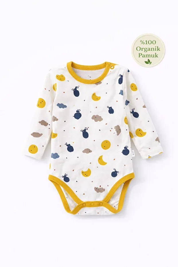 Детское боди с длинным рукавом Organic p cotton u long sleeve body Mother Love, White